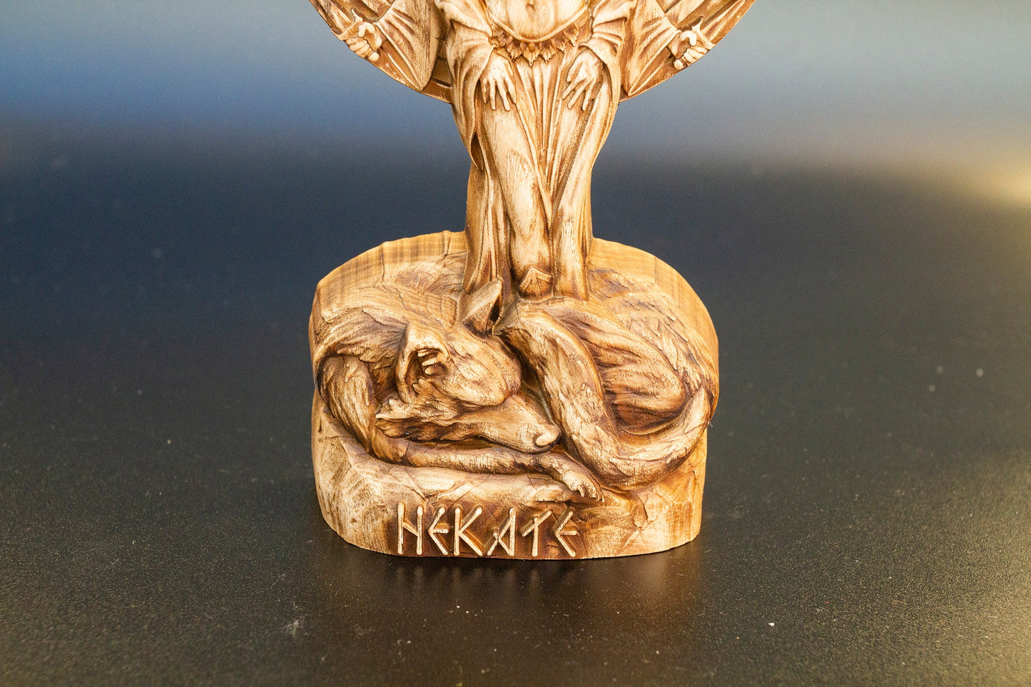 Statue d'Hécate, déesse nordique du mystère et des ténèbres, figurine de dieux scandinaves, sculpture en bois, art de l'autel, souvenir, personnages du Nord
