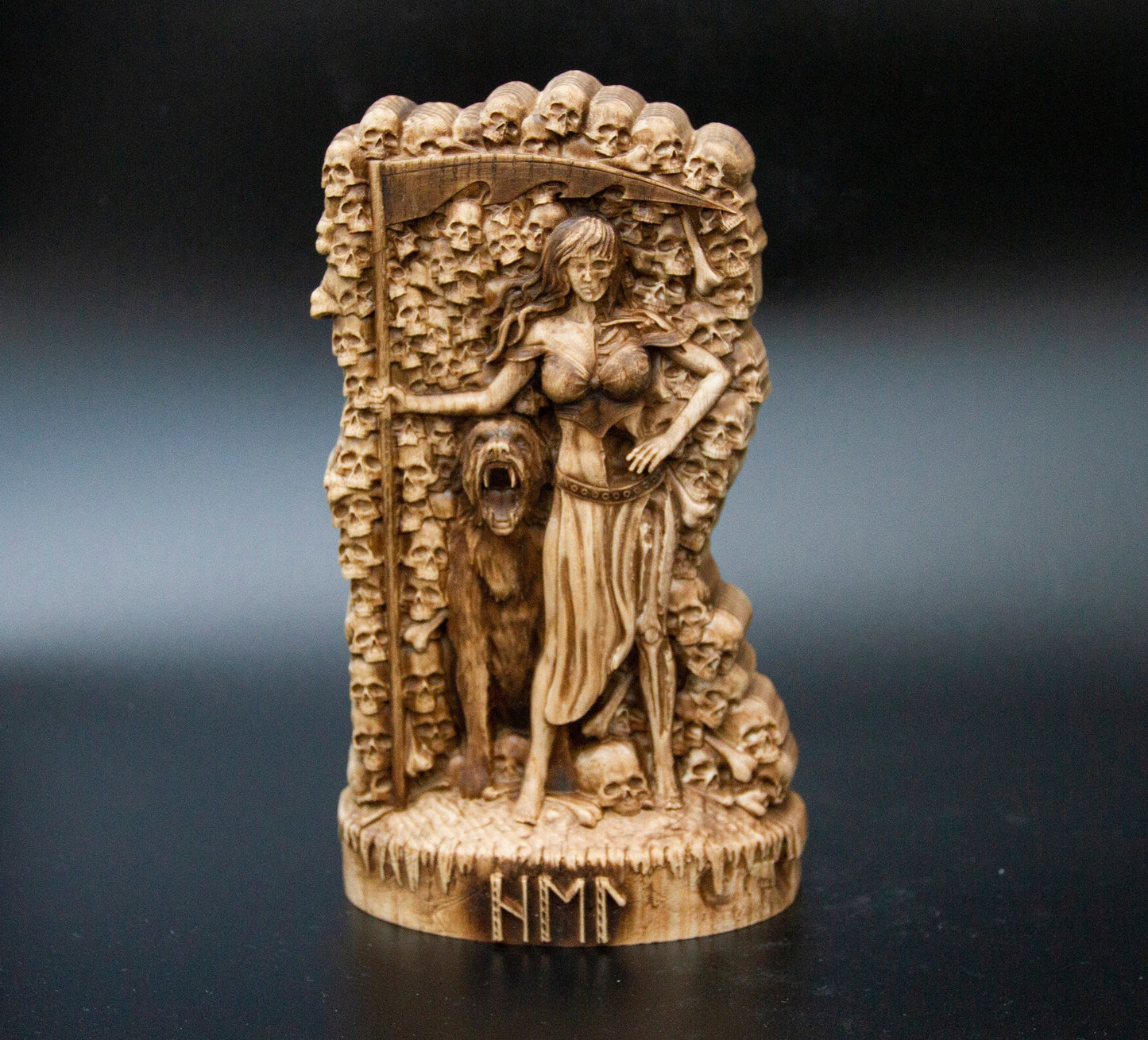 Figurine Hel Dieux Scandinaves Statue Sculpture en Bois Autel Souvenir Personnages du Nord