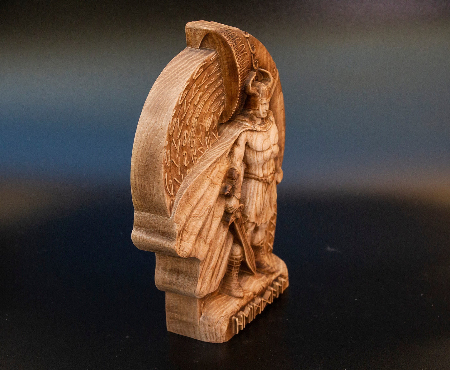 Statue de Heimdal, gardien nordique des dieux, figurine de dieux scandinaves, sculpture en bois, art de l'autel, souvenir, personnages du Nord