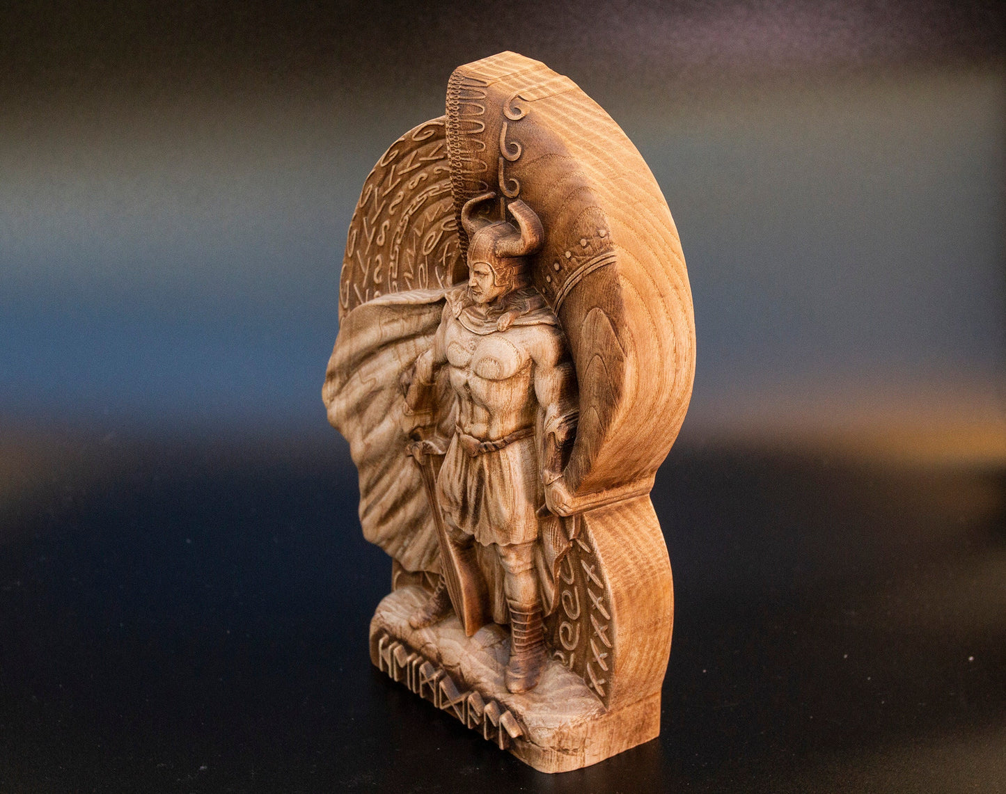 Statue de Heimdal, gardien nordique des dieux, figurine de dieux scandinaves, sculpture en bois, art de l'autel, souvenir, personnages du Nord