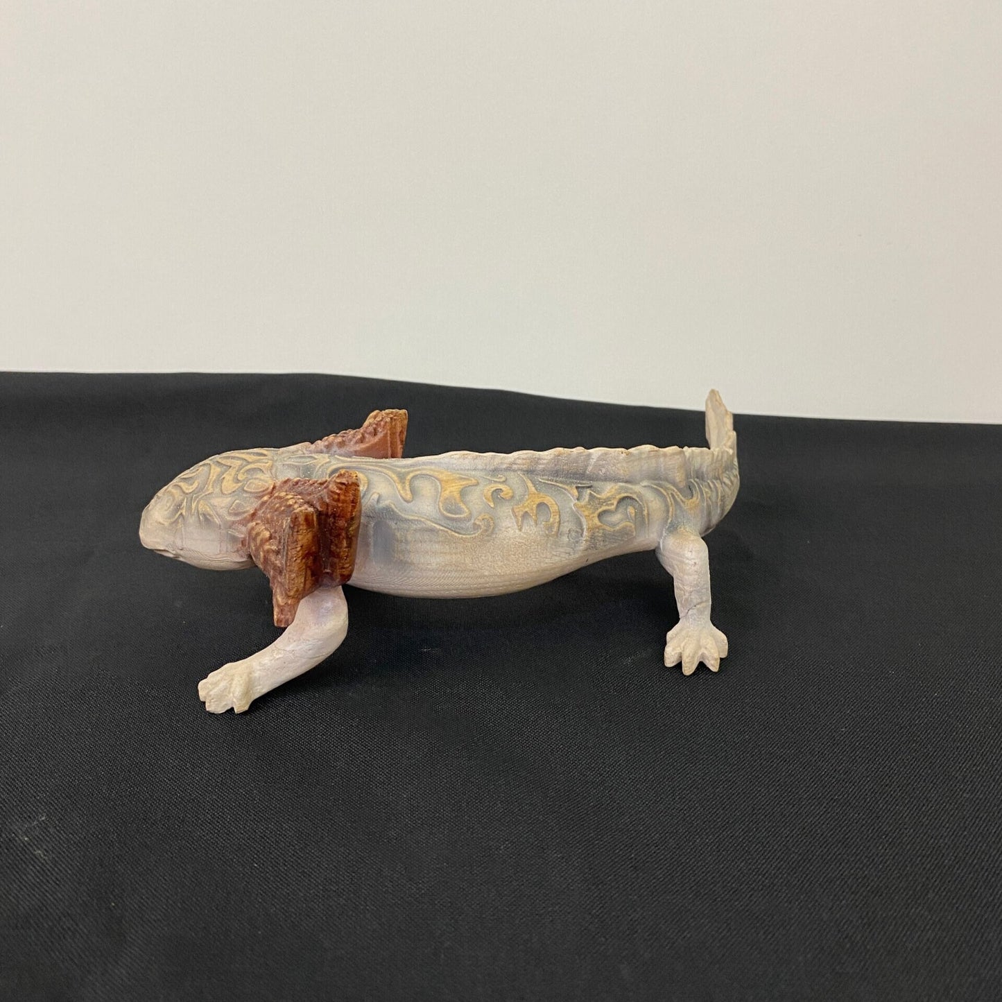 Hand-Carved Axolotl Figurine – Mystical Aztec Wooden Amphibian Statue for Mesoamerican Decor & Symbolic Gifts