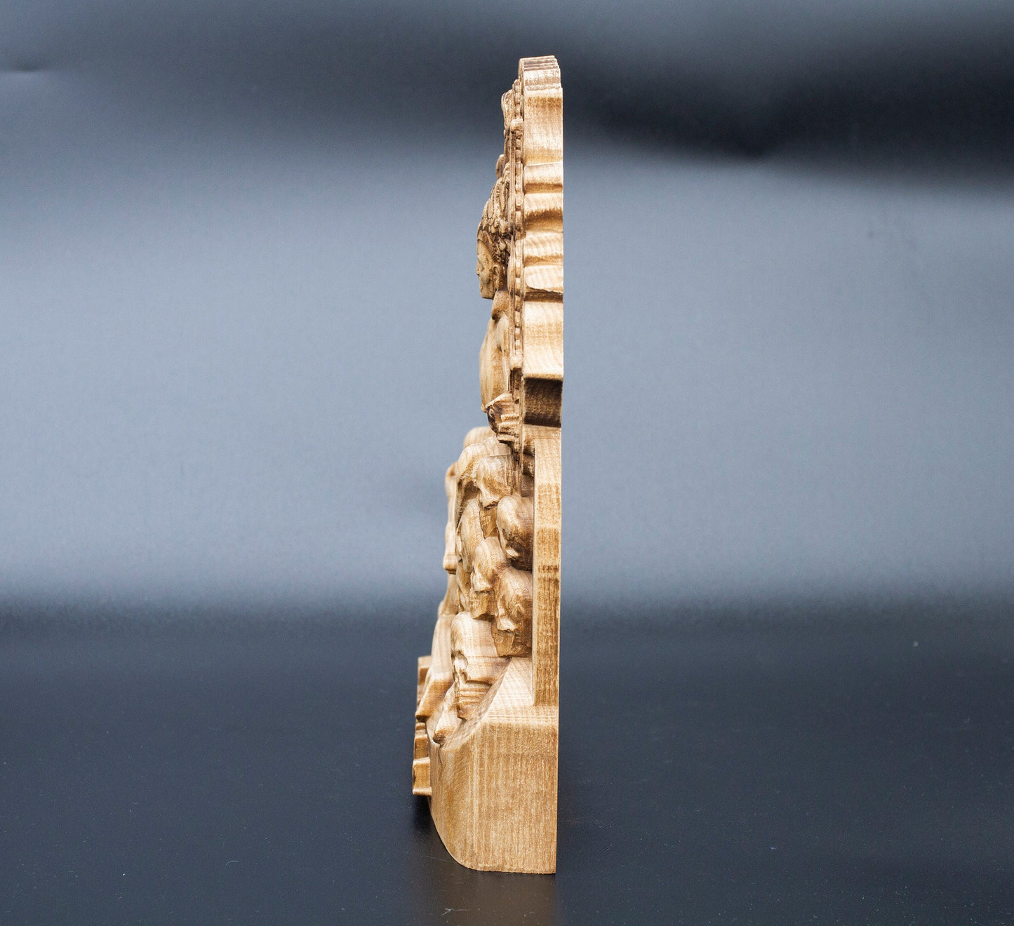 Chamunda Kali Sculpture Durga Déesse hindoue en bois des guerriers Parvati Shivas Femme Incarnation Figurine de table en bois de frêne
