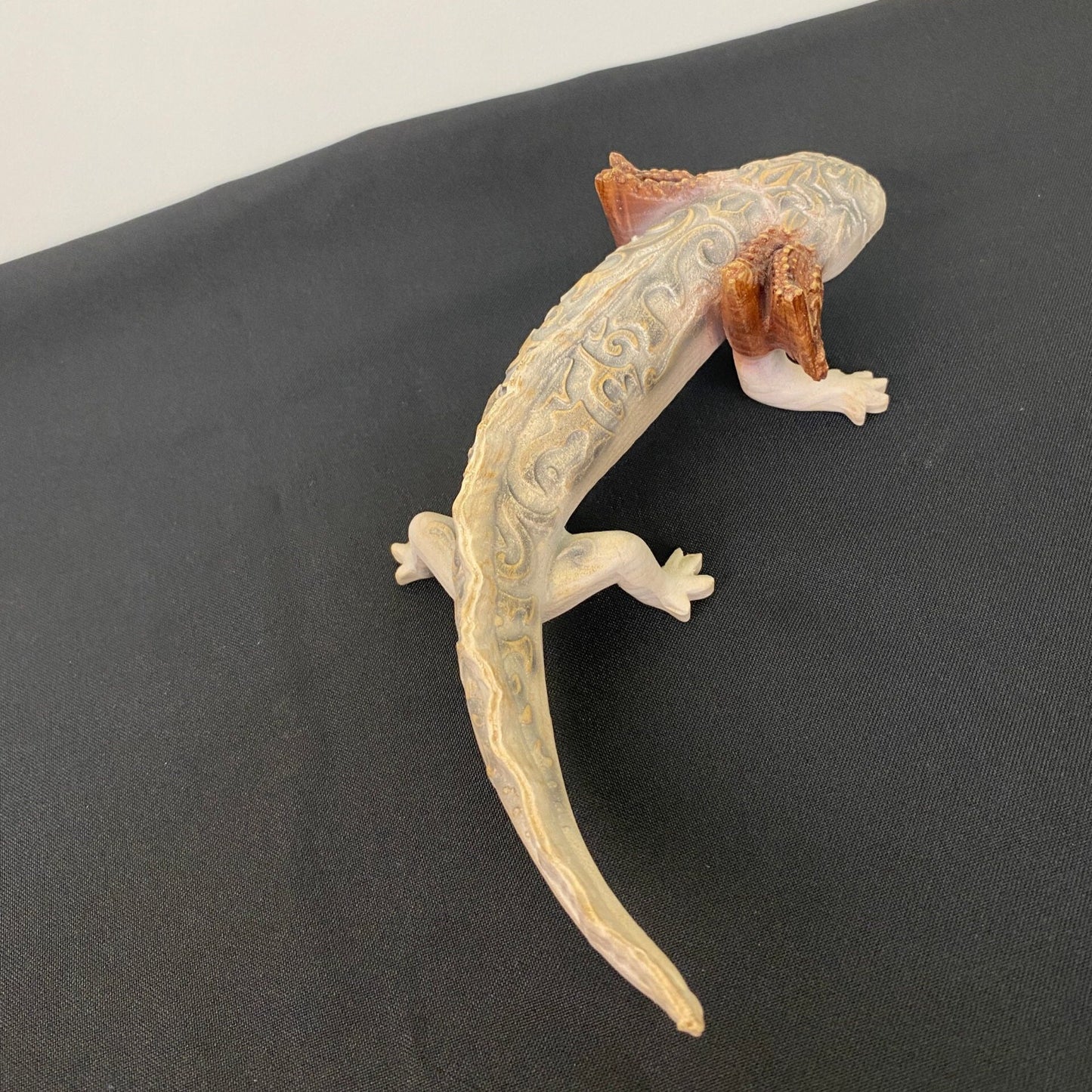 Hand-Carved Axolotl Figurine – Mystical Aztec Wooden Amphibian Statue for Mesoamerican Decor & Symbolic Gifts