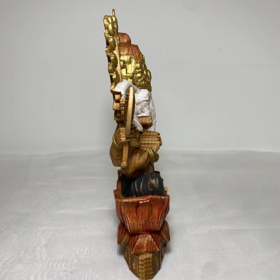 Ganesha Statue – Handcrafted Wooden Ganesha Figurine – Sacred Ganesha Hindu God Decor Made of Ash Wood