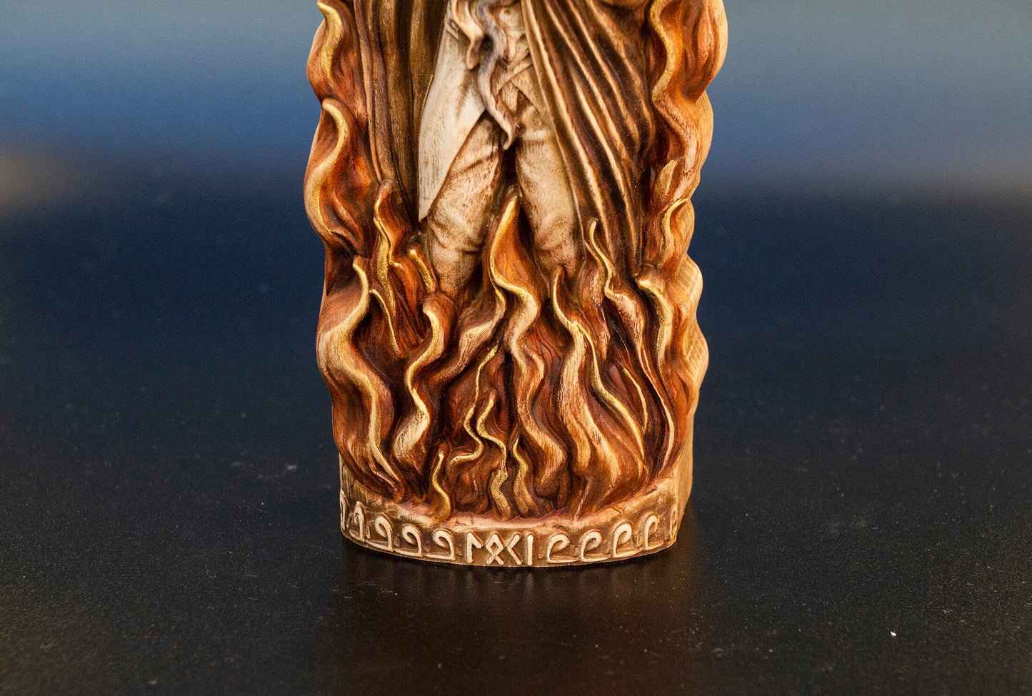 Loki Figure – Wooden Norse God Statue – Symbol of Fire, Mischief & Transformation in Ash Wood