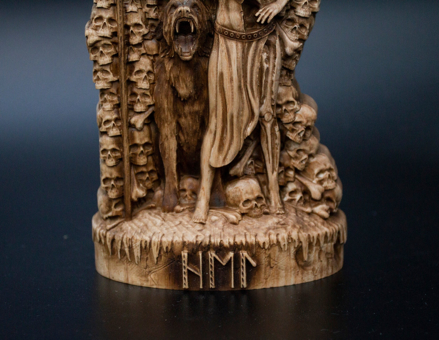Figurine Hel Dieux Scandinaves Statue Sculpture en Bois Autel Souvenir Personnages du Nord