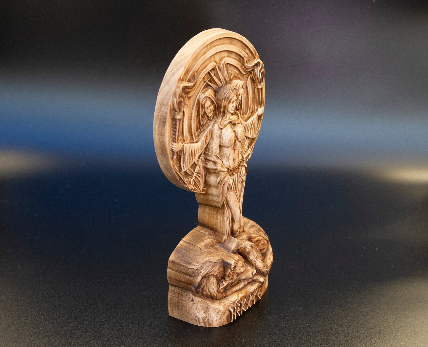 Statue d'Hécate, déesse nordique du mystère et des ténèbres, figurine de dieux scandinaves, sculpture en bois, art de l'autel, souvenir, personnages du Nord