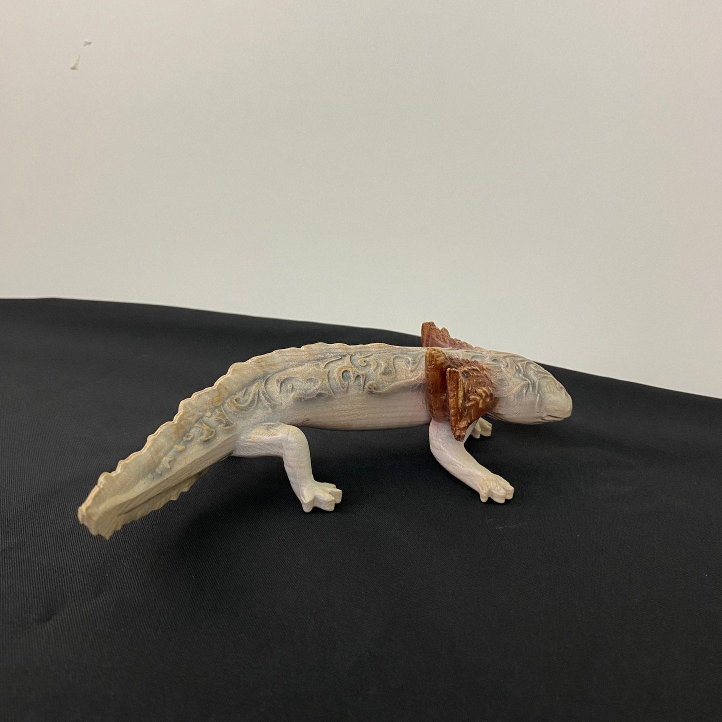 Hand-Carved Axolotl Figurine – Mystical Aztec Wooden Amphibian Statue for Mesoamerican Decor & Symbolic Gifts