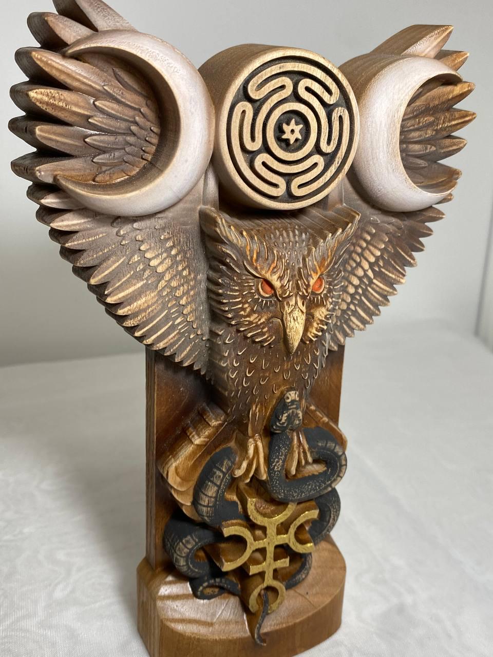 Hécate chouette Déesse Hécate Déesse hibou Esprit hibou Mythologie grecque Statue grecque Statue wicca Décor occulte Sorcellerie Statue païenne Sigle d'Hécate