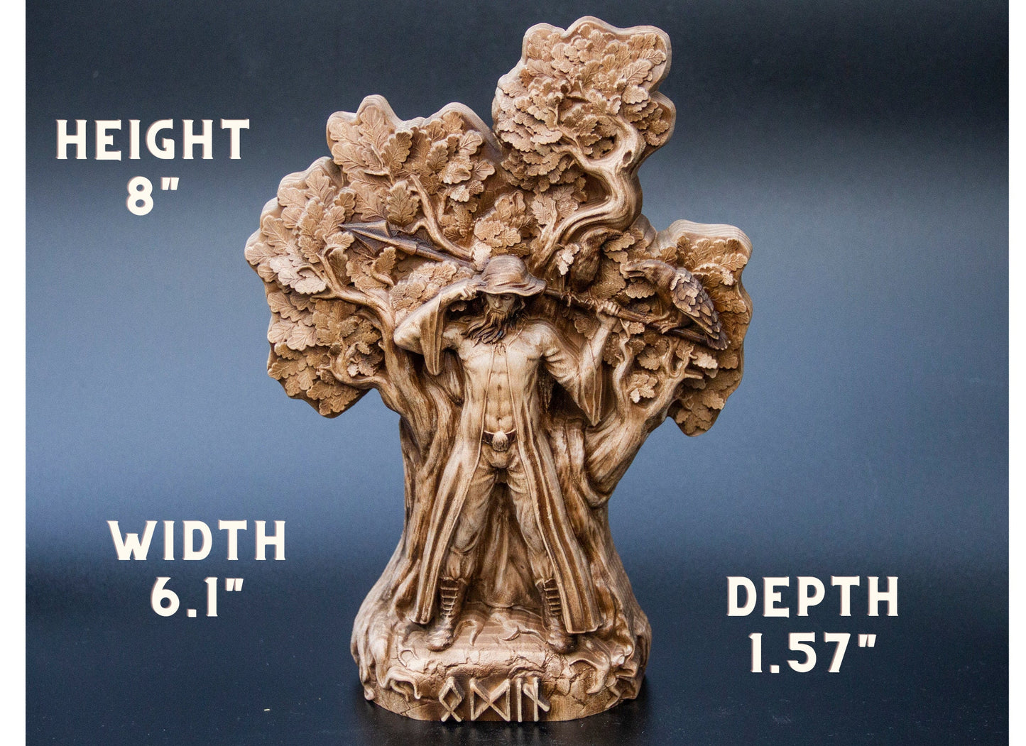 Figurine Odin scandinave de 20 cm de haut, statue de table en bois, sculpture d'autel, souvenir, personnages du Nord