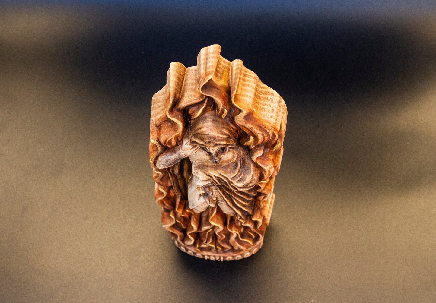 Loki Figure – Wooden Norse God Statue – Symbol of Fire, Mischief & Transformation in Ash Wood