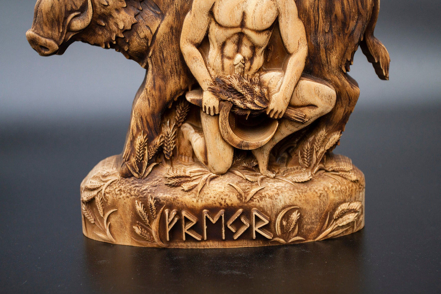 Freyr Statue โ Wooden Freyr Figurine โ Norse God of Fertility, Prosperity & Peace Made of Ecological Ash Wood