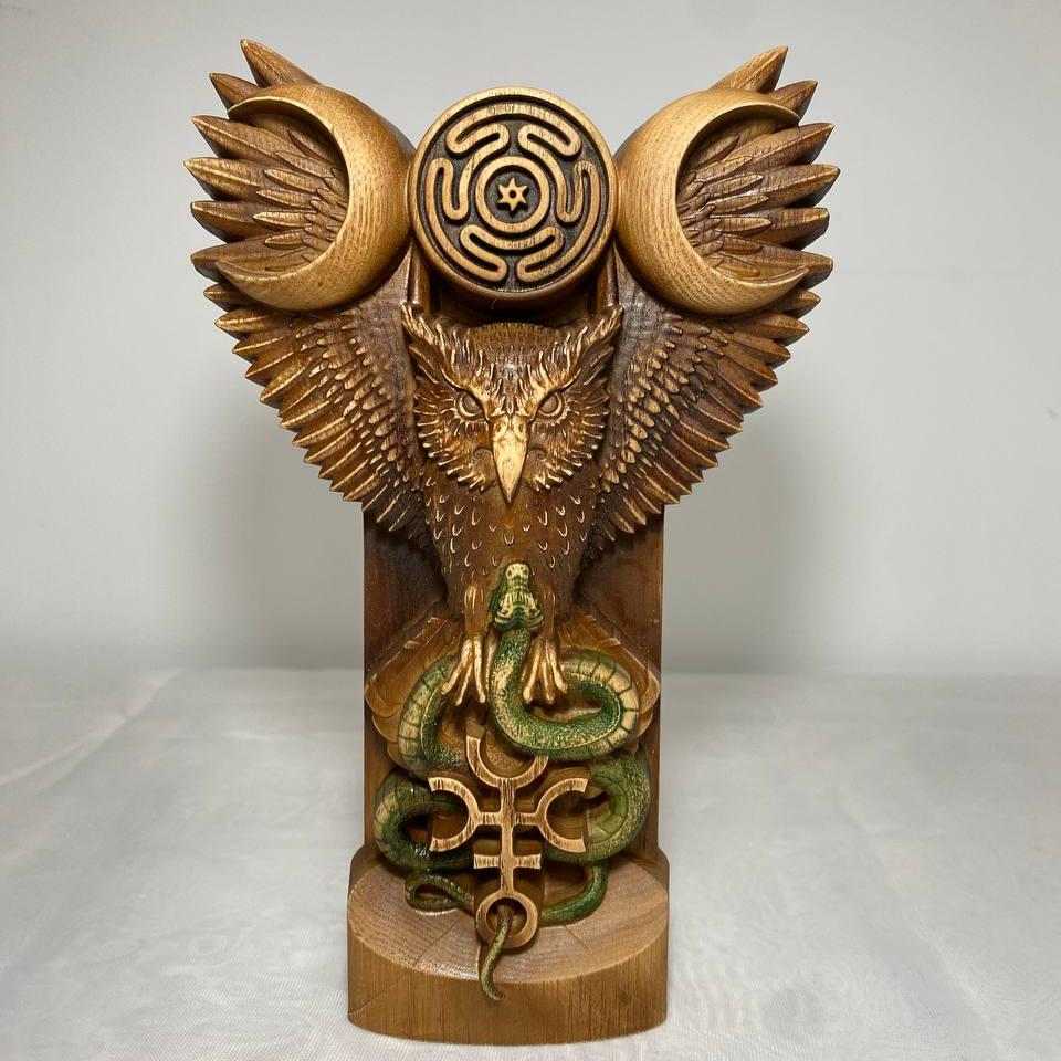 Hécate chouette Déesse Hécate Déesse hibou Esprit hibou Mythologie grecque Statue grecque Statue wicca Décor occulte Sorcellerie Statue païenne Sigle d'Hécate