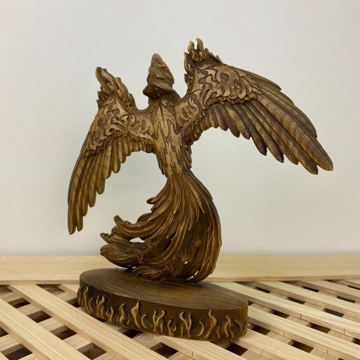Phoenix statue Greek statue Phoenix sculpture Phoenix art Phoenix figurine Phoenix decor Phoenix wood carving Phoenix bird Greek mythology