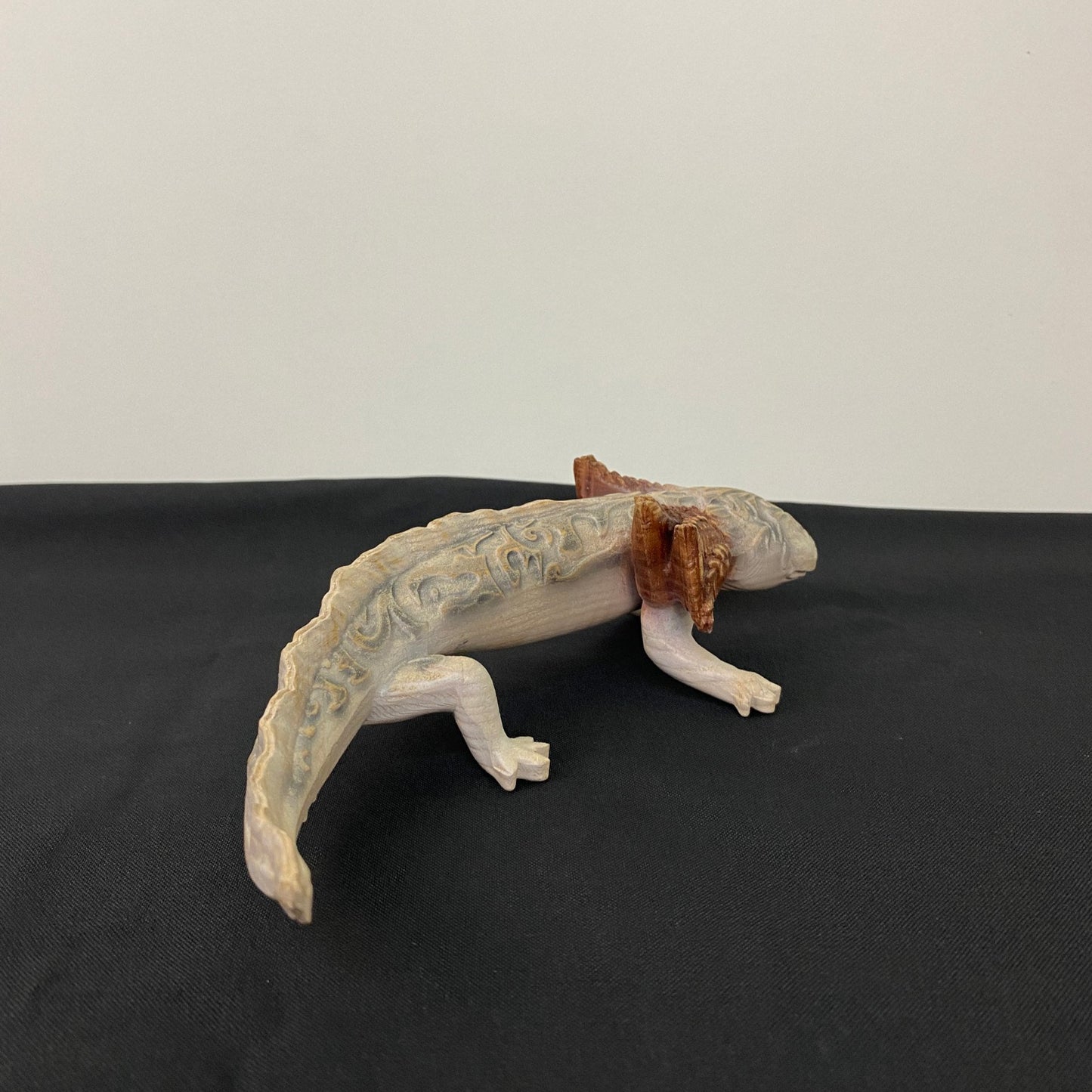 Hand-Carved Axolotl Figurine – Mystical Aztec Wooden Amphibian Statue for Mesoamerican Decor & Symbolic Gifts