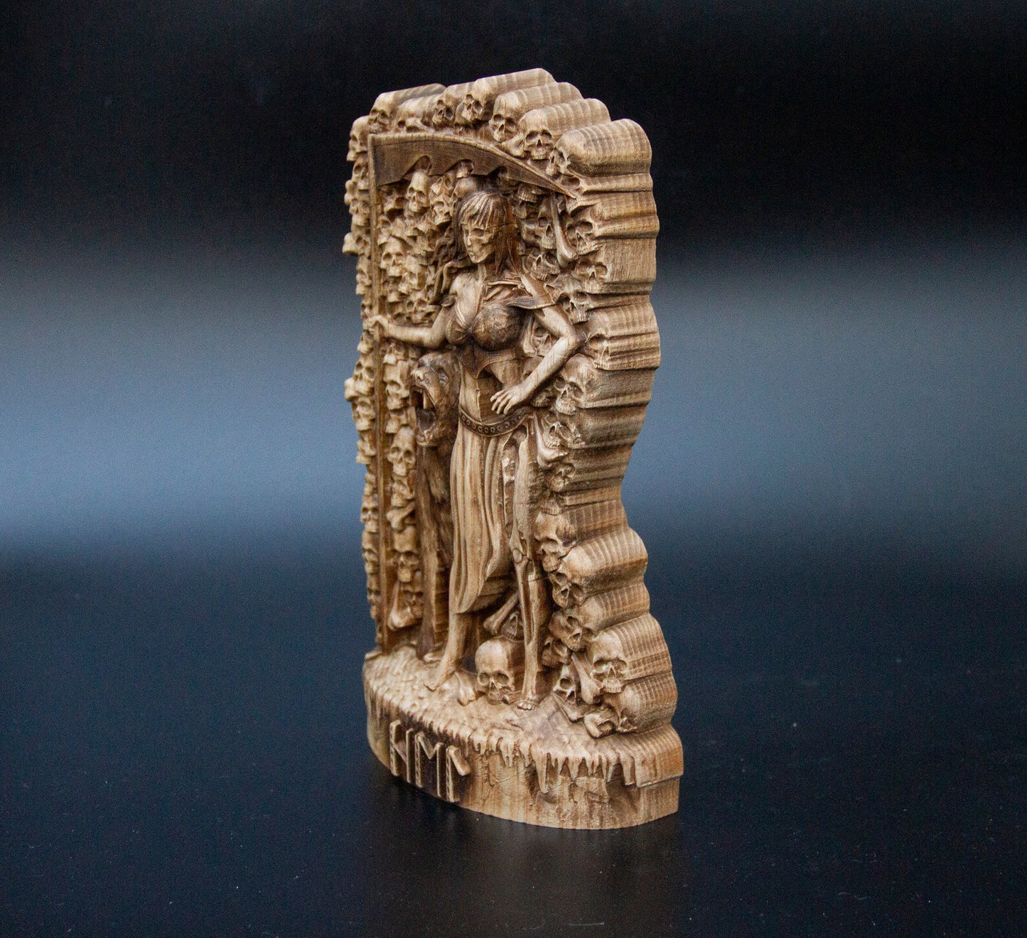Figurine Hel Dieux Scandinaves Statue Sculpture en Bois Autel Souvenir Personnages du Nord
