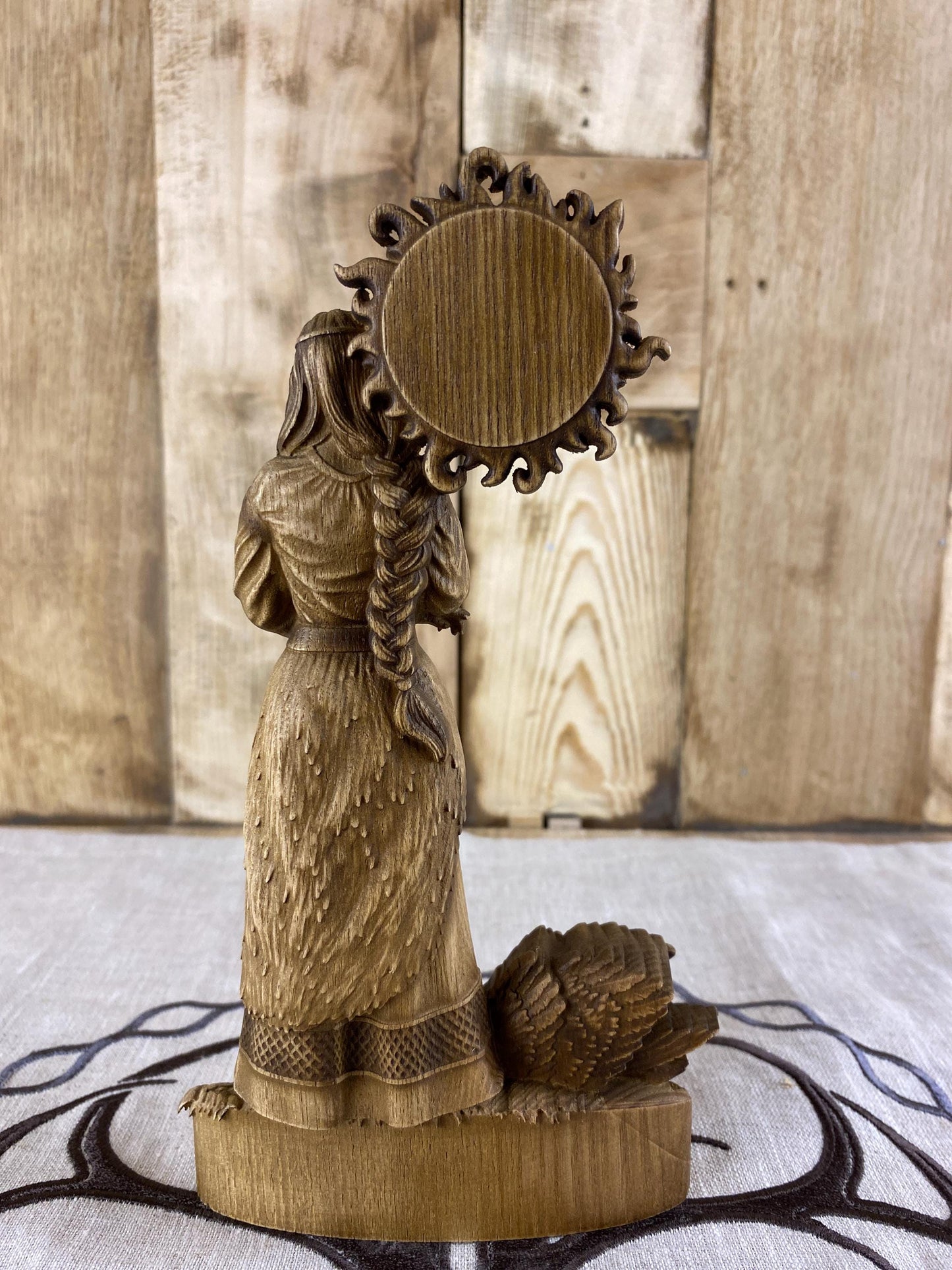 Lada Figure β Wooden Slavic Goddess Statue β Symbol of Love, Beauty & Spring with Sacred Swan