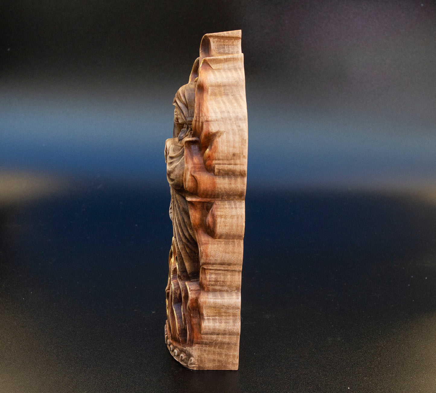 Loki Figure – Wooden Norse God Statue – Symbol of Fire, Mischief & Transformation in Ash Wood