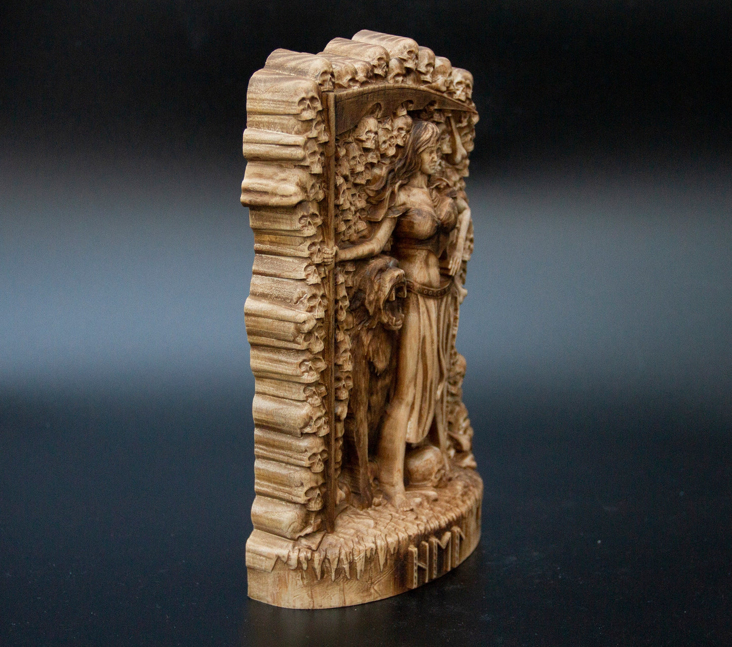 Figurine Hel Dieux Scandinaves Statue Sculpture en Bois Autel Souvenir Personnages du Nord
