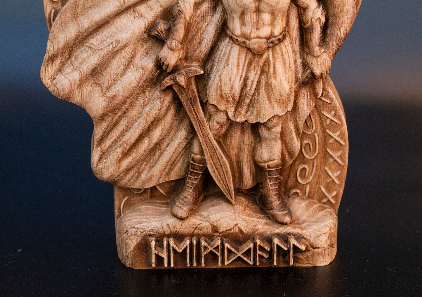 Statue de Heimdal, gardien nordique des dieux, figurine de dieux scandinaves, sculpture en bois, art de l'autel, souvenir, personnages du Nord