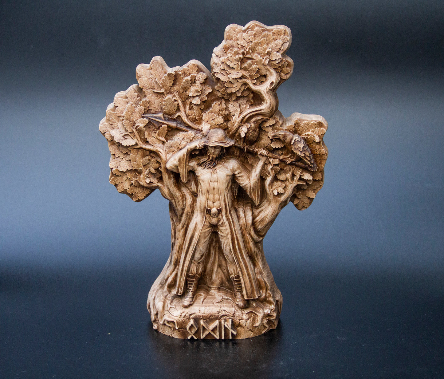 Figurine Odin scandinave de 20 cm de haut, statue de table en bois, sculpture d'autel, souvenir, personnages du Nord