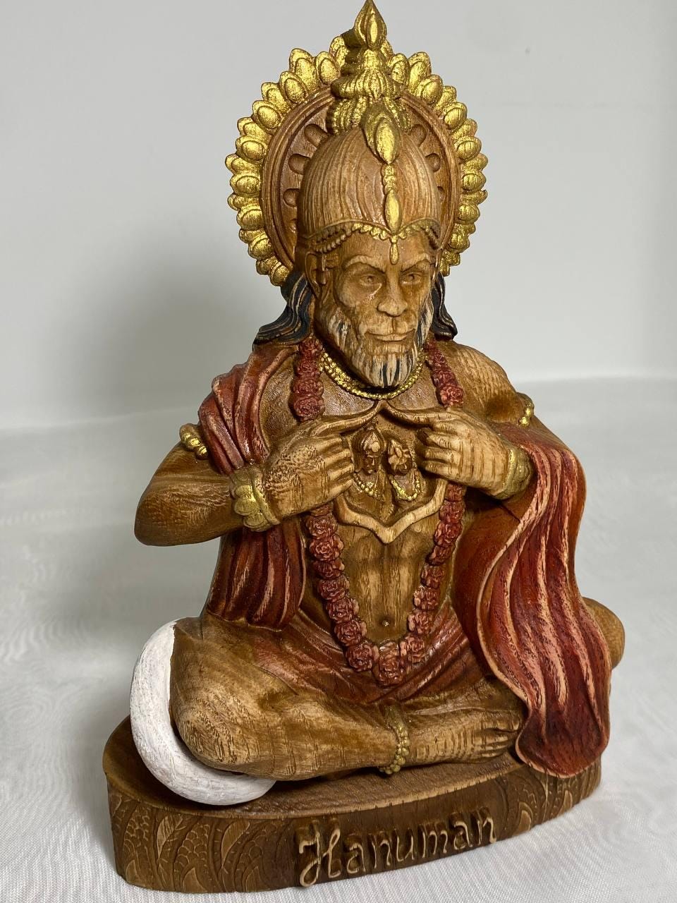 Statue d'Hanuman Idole d'Hanuman Dieux indiens Seigneur Hanuman Dieu hindou Mythologie indienne Dieu singe Art hindou Statue de dieu hindou Statue en bois sculpté