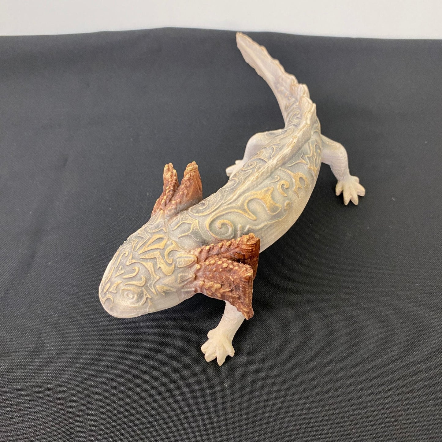 Hand-Carved Axolotl Figurine – Mystical Aztec Wooden Amphibian Statue for Mesoamerican Decor & Symbolic Gifts