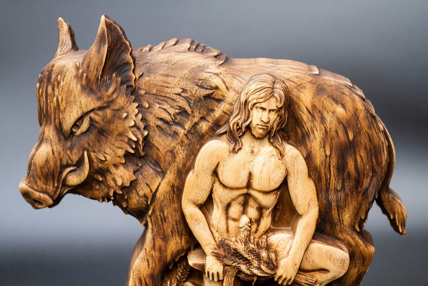 Freyr Statue โ Wooden Freyr Figurine โ Norse God of Fertility, Prosperity & Peace Made of Ecological Ash Wood