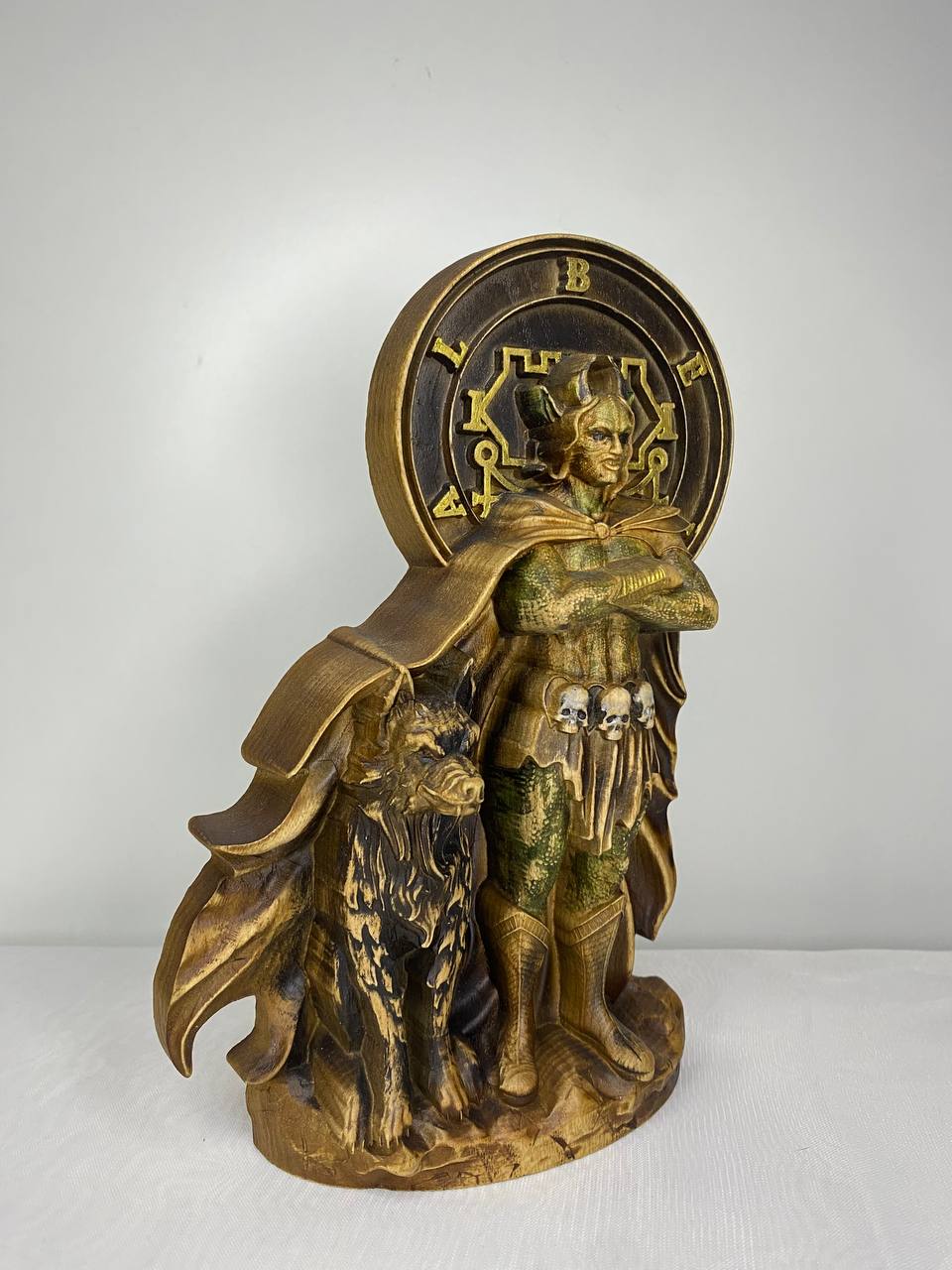 Belial Figure – Wooden Occult Statue – Symbol of Rebellion, Chaos & Forbidden Power