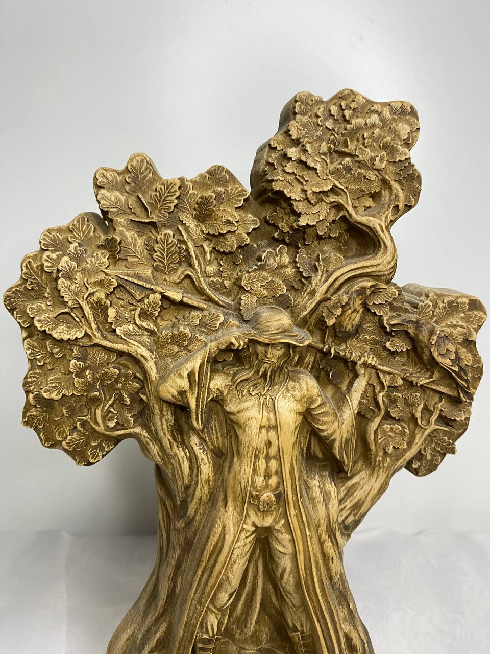 Odin Figure – Wooden Norse God Statue – Symbol of Wisdom, War & Magic in Ash Wood