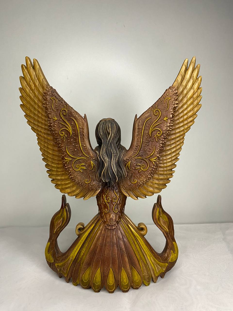 Alkonost & Sirin Figure β Wooden Slavic Mythical Bird Statue β Symbol of Joy, Sorrow & Enchanting Harmony in Ash Wood