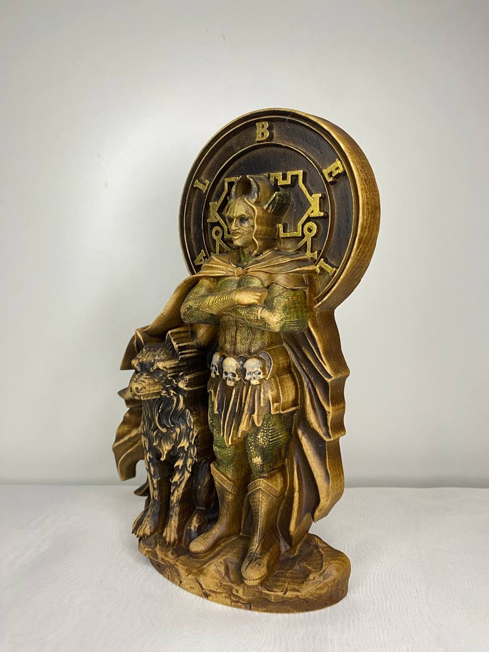 Belial Figure – Wooden Occult Statue – Symbol of Rebellion, Chaos & Forbidden Power