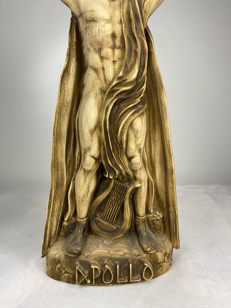 Apollo Figure โ Wooden Greek God Statue โ Symbol of Music, Light & Prophecy in Ash Wood