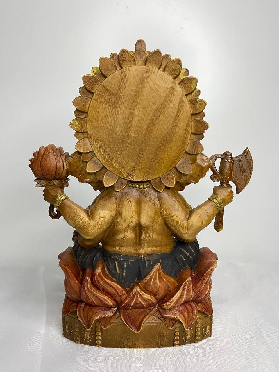 Ganesha Figure – Wooden Hindu God Statue – Symbol of Wisdom, Prosperity & New Beginnings in Ash Wood
