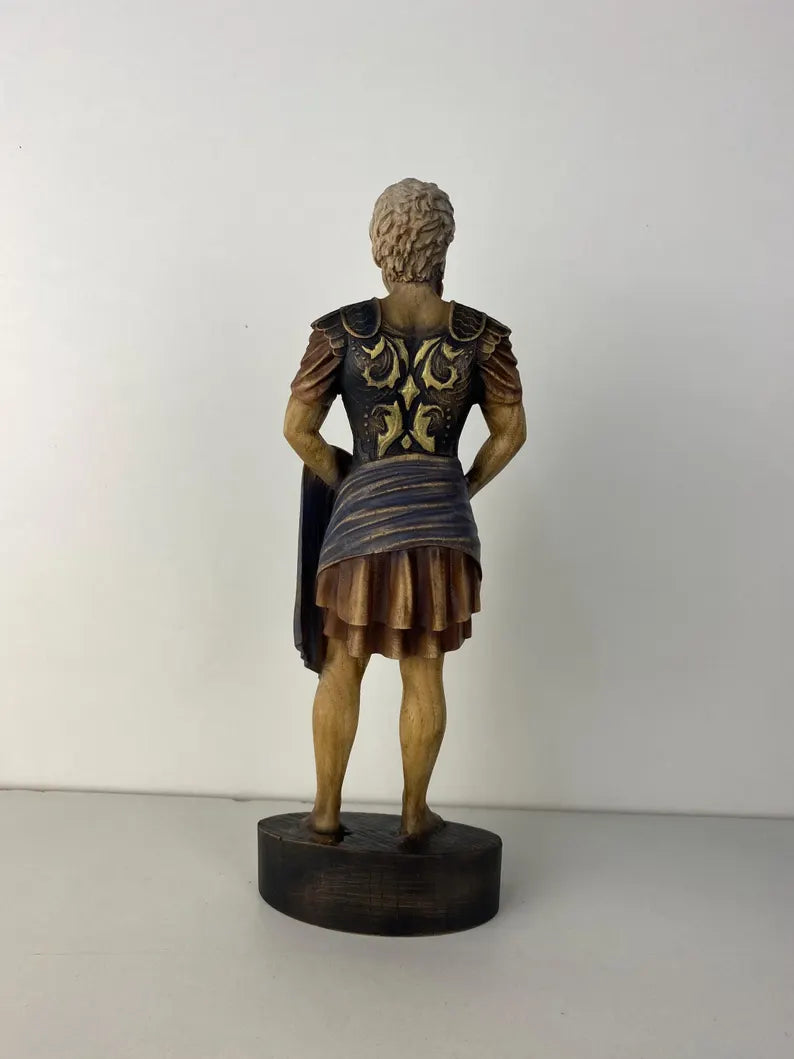 Marcus Aurelius Wooden Statue – Hand-Carved Stoic Figurine by PerCubes
