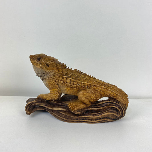 Dragon barbu Figurine de dragon barbu Cadeau de dragon perlé Art de dragon barbu Décor de dragon barbu Reptile des bois Sculpture de lézard Statue de lézard