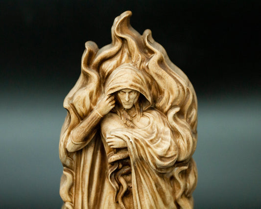 Loki Statue – Wooden Loki Figurine – Norse God Loki Decor for Mythology Lovers and Pagan Altars
