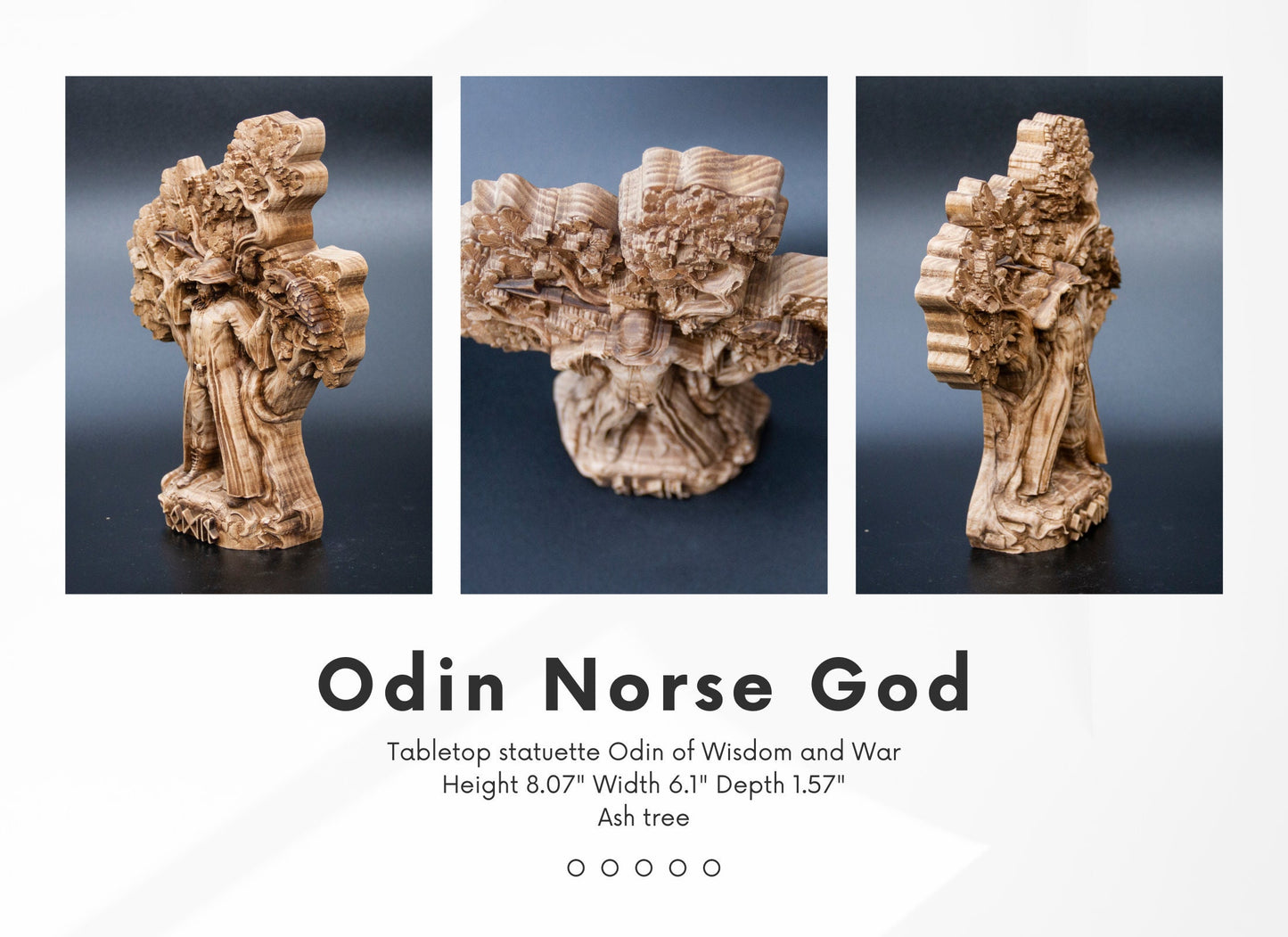 Figurine Odin scandinave de 20 cm de haut, statue de table en bois, sculpture d'autel, souvenir, personnages du Nord