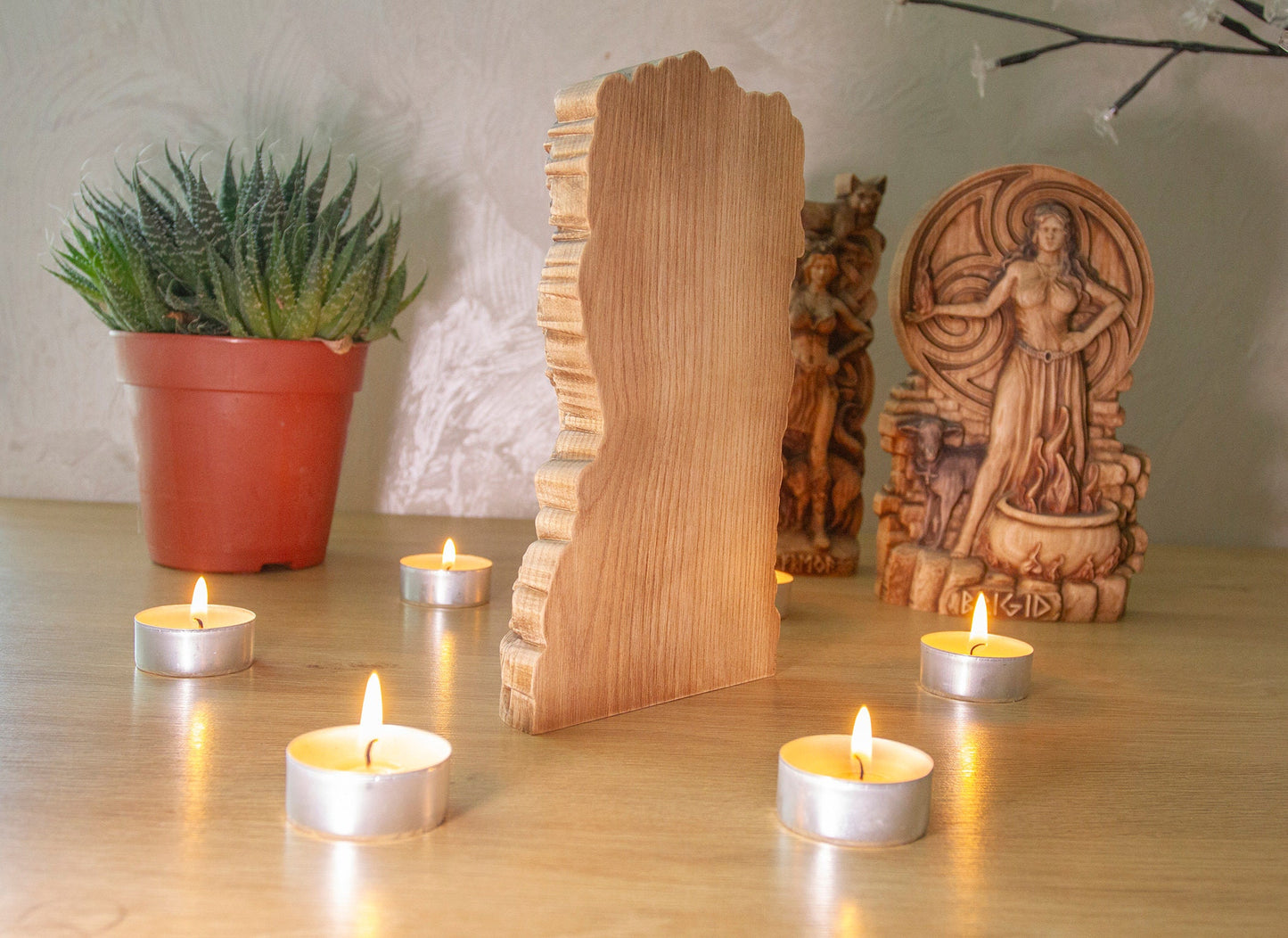 Statue de Hel Figurine Dieux scandinaves Sculpture en bois Autel Souvenir Personnages du Nord