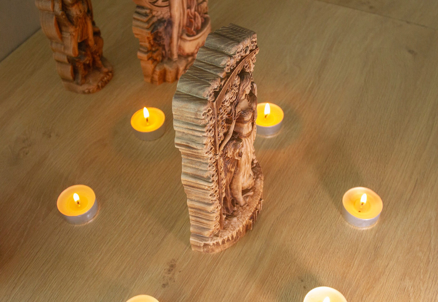 Statue de Hel Figurine Dieux scandinaves Sculpture en bois Autel Souvenir Personnages du Nord