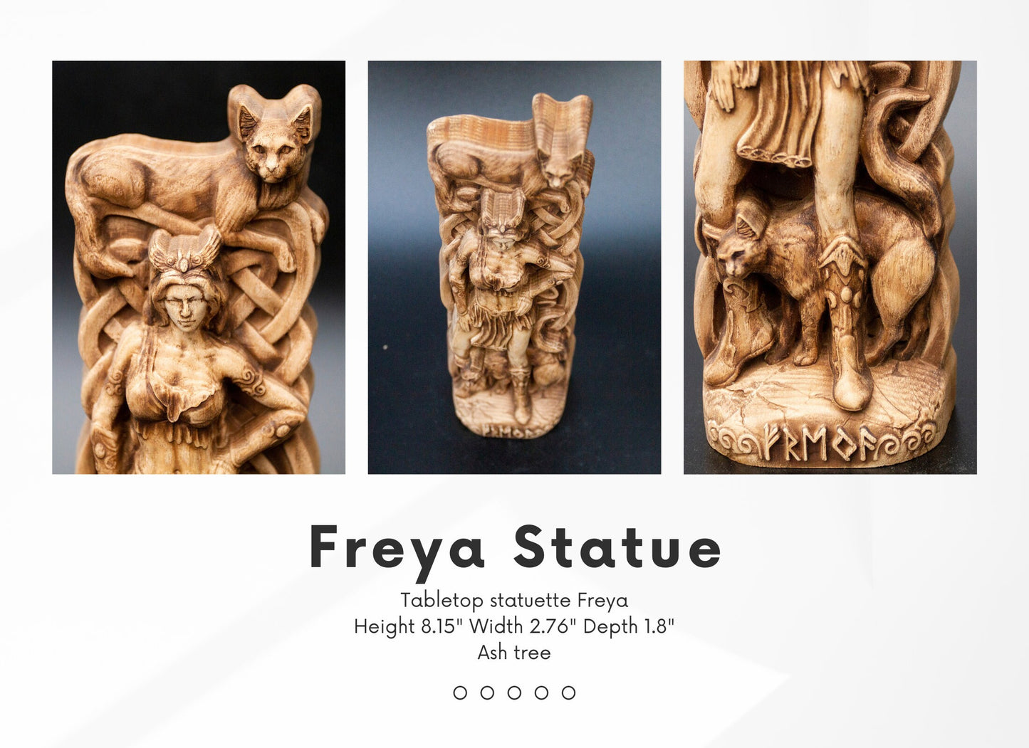 Statue de Freya, déesse nordique, figurine, dieux scandinaves, sculpture en bois, art de l'autel, souvenir, personnages du Nord