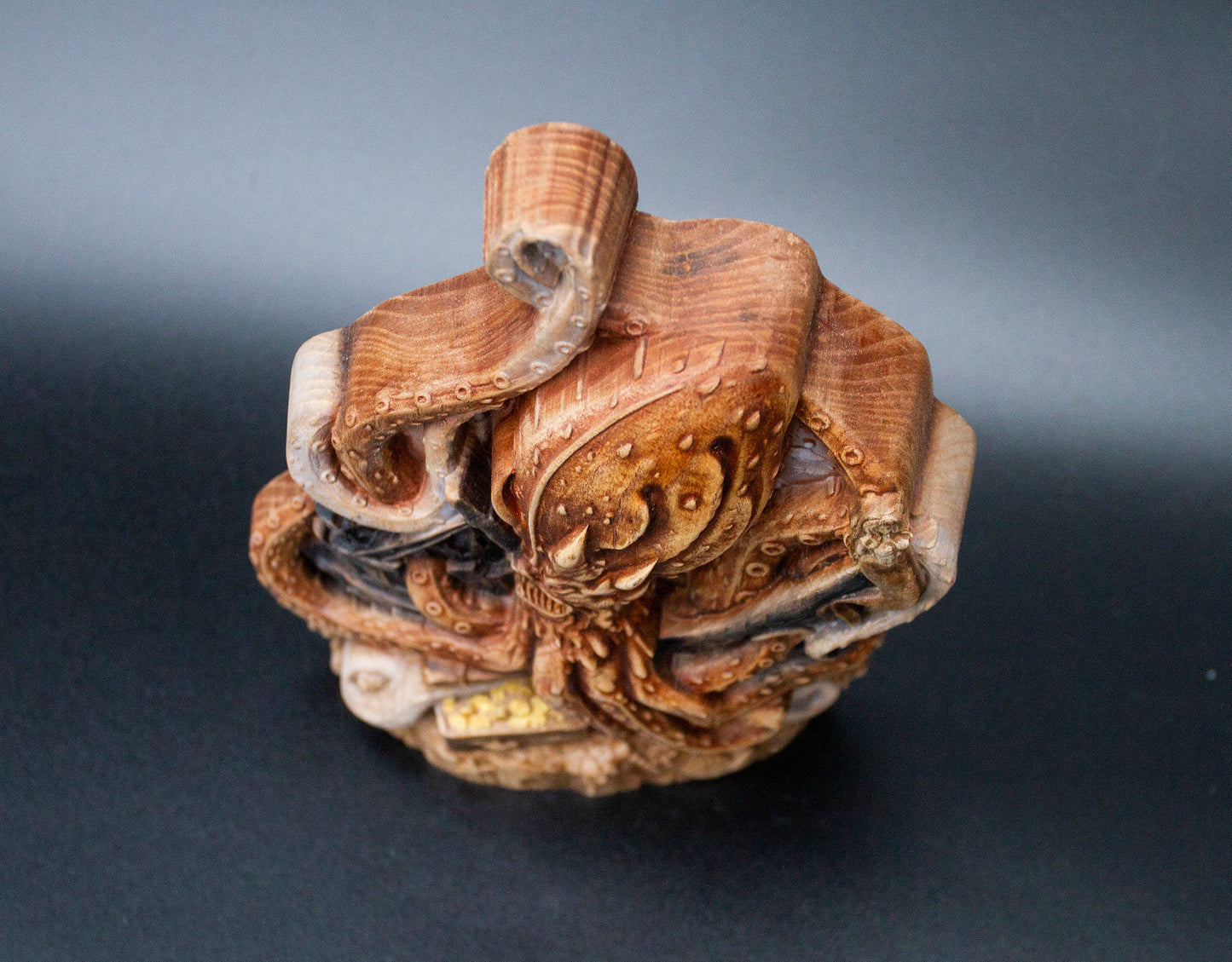 Statue de table Kraken en bois représentant un monstre marin, une pieuvre, 20 cm, sculpture, figurine, statuette, vie marine, décoration de salon