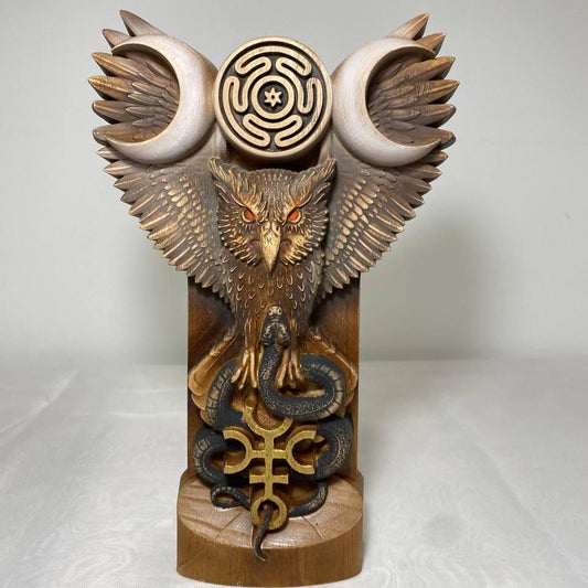 Hécate chouette Déesse Hécate Déesse hibou Esprit hibou Mythologie grecque Statue grecque Statue wicca Décor occulte Sorcellerie Statue païenne Sigle d'Hécate
