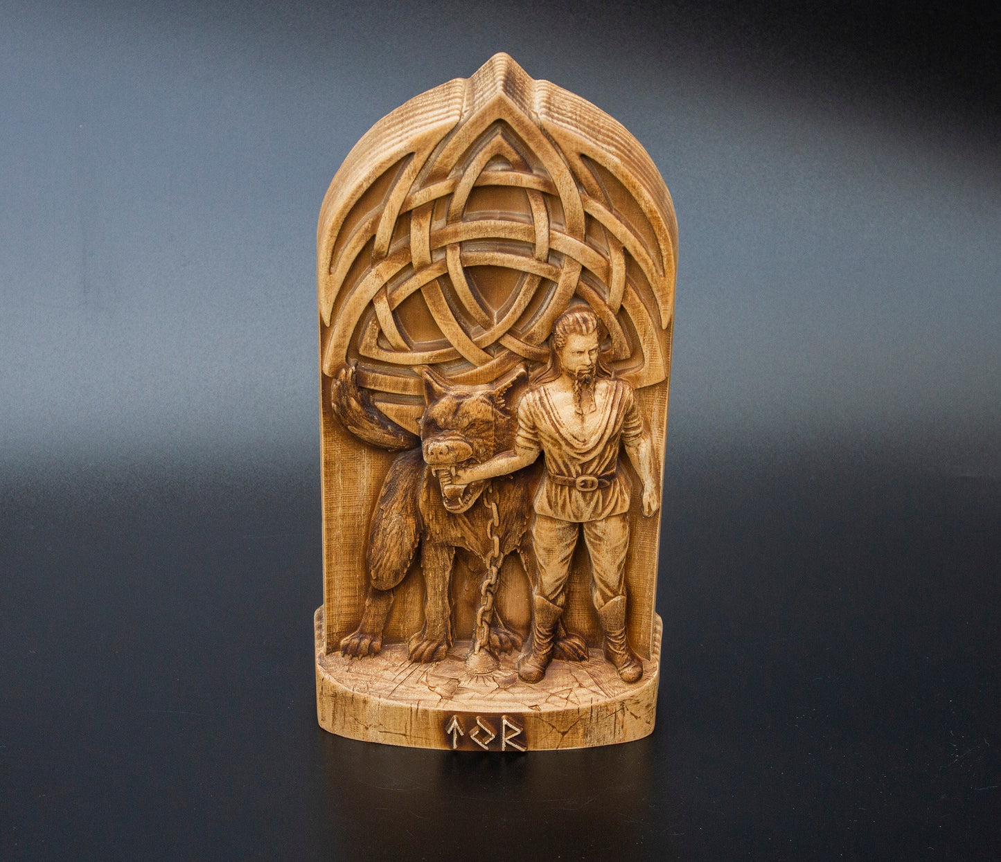 Statue de Tyr, figurine d'autel des dieux nordiques, statue païenne des dieux scandinaves, sculpture en bois de 20 cm de haut, souvenir
