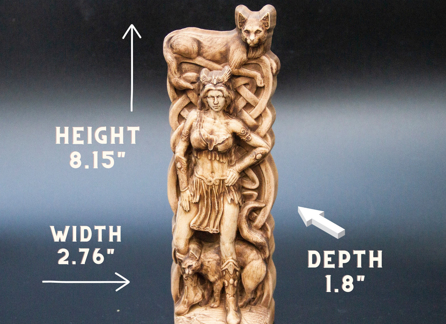 Statue de Freya, déesse nordique, figurine, dieux scandinaves, sculpture en bois, art de l'autel, souvenir, personnages du Nord