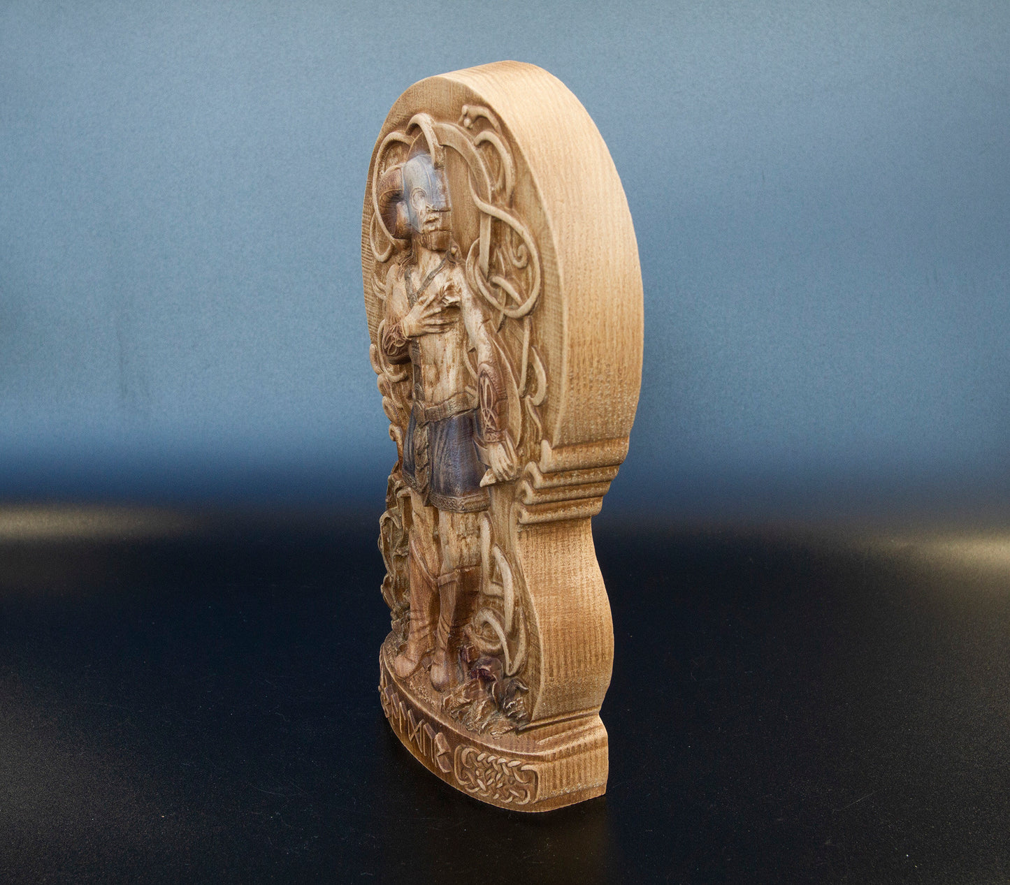 Baldr - Statuette en bois artisanale, exquise, dieu nordique de la lumière et de la beauté